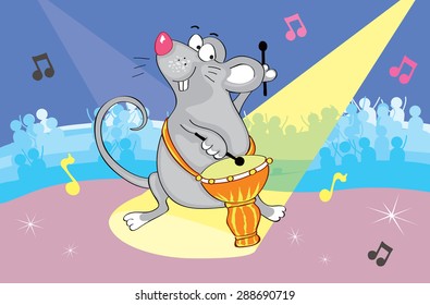 Mouse musician. Vector