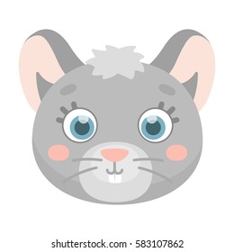 Mouse muzzle icon in cartoon style isolated on white background. Animal muzzle symbol stock vector illustration.