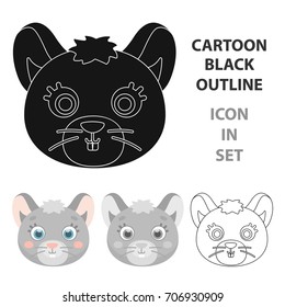 Mouse muzzle icon in cartoon style isolated on white background. Animal muzzle symbol stock vector illustration.