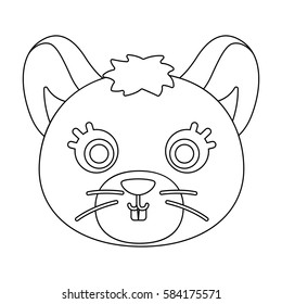 Mouse muzzle icon in outline style isolated on white background. Animal muzzle symbol stock vector illustration.