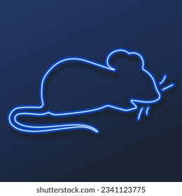 signo de neón ratón, diseño moderno de banner brillante, coloridas tendencias de diseño moderno sobre fondo negro. Ilustración vectorial.