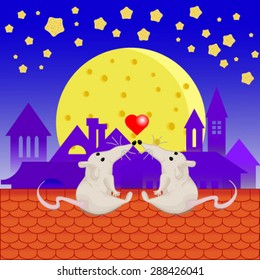 mouse at night, looking at the stars