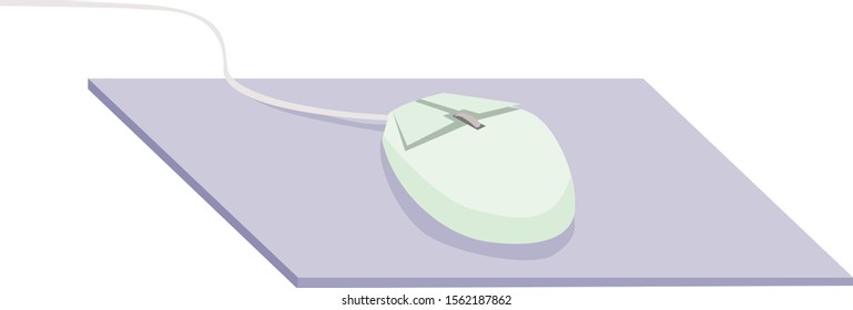 Ratón en el ratón sobre el ratón, ilustración, vector sobre fondo blanco.