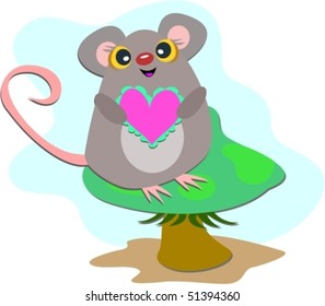 Mouse on a Mushroom Vector