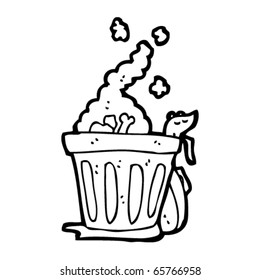 mouse on smelly trash can cartoon