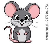 mouse on white background hand drawing vector illustration isolated