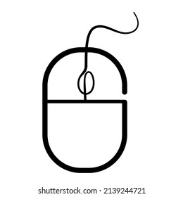 Mouse One line heart icon design illustration with editable stroke