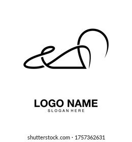 Mouse oneline logo icon and symbol design inspiration vector illustration