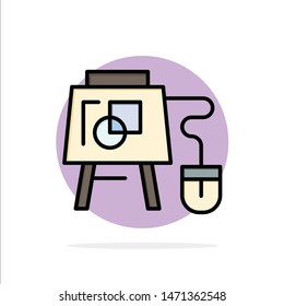 Mouse, Online, Board, Education Abstract Circle Background Flat color Icon. Vector Icon Template background