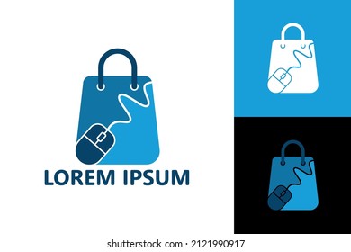 Mouse online shop logo template design vector