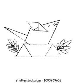 mouse origami paper in the field