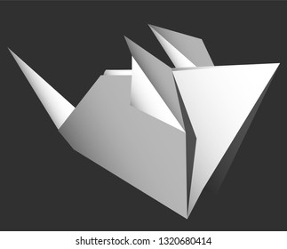 mouse origami style icon. Element of animals icon. Made of paper in origami technique vector Illustration mouse icon