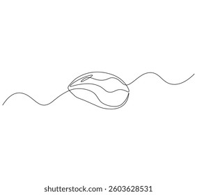 Mouse outline drawing illustration. Continuous line draw mouse for laptop, pc vector.
