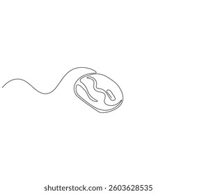 Mouse outline drawing illustration. Continuous line draw mouse for laptop, pc vector.

