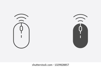 Mouse outline and filled vector icon sign symbol
