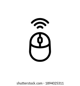icono de contorno del ratón. Internet de ilustración de vector de reflexión sobre fondo blanco