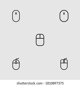 Icono de contorno del ratón conjunto de ilustraciones vectoriales aisladas