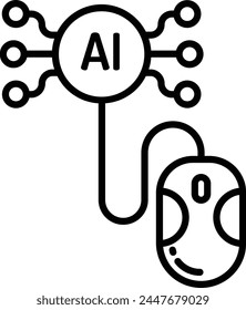 mouse outline vector icon illustration