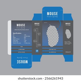  Mouse package box design Product box package creative design Mouse box vector design Print Ready, box design template