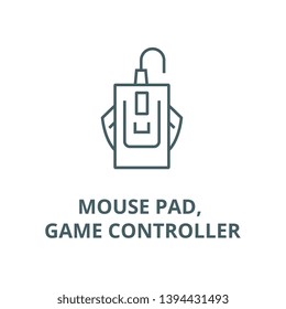 Mouse pad, game controller vector line icon, linear concept, outline sign, symbol
