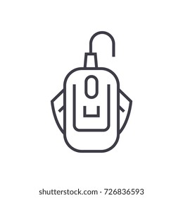 mouse pad, game controller vector line icon, sign, illustration on background, editable strokes