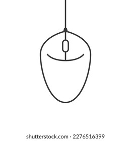 Icono de vector del ratón para PC. Simple icono de moda del ratón. Dispositivo para PC. Vector de ratón con cable e inalámbrico. Diseño conceptual de un dispositivo para un PC. Esquema del ratón para el vector del equipo.