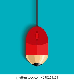 mouse and pencil, e-education concept
