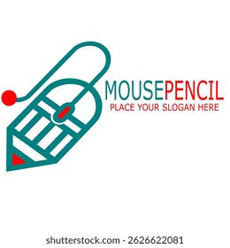 Mouse pencil vector logo template
