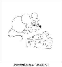 Mouse and piece of cheese
