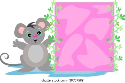 Mouse with Pink Box Vector