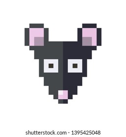 Mouse pixel art. Vector illustration.