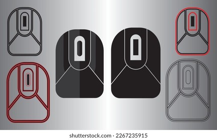 Mouse plate len black and white digital electronic icon