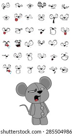 mouse plush cartoon expressions set in vector format very easy to edit