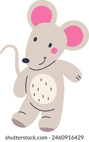 Mouse Plush Toy Vector Illustration