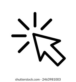 Mouse pointer arrow clicked or cursor click - vector icon	