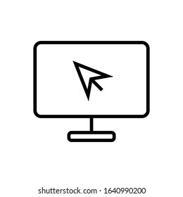 mouse pointer arrow line art vector icon - ui icon vector