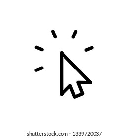 Mouse pointer click outline icon isolated on white background. Pictogram icon line symbol for website design, mobile application, ui. Vector illustration. Eps10 - Vector