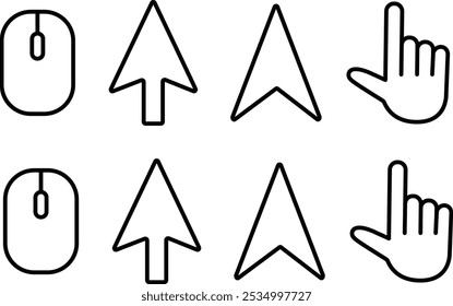 Mouse, pointer and cursor icon set