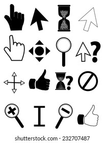 Mouse pointer cursor icons set