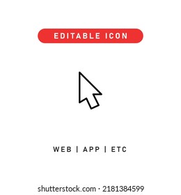 mouse pointer editable stroke icon, outline icon for web, app, presentation, etc 