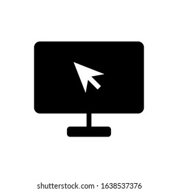 mouse pointer glyph vector icon - ui icon vector