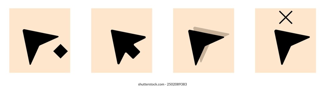 Mouse pointer icon. Click point computer cursour icons. Vector illustration