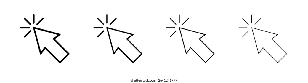 Mouse pointer icon Outline sign symbol set