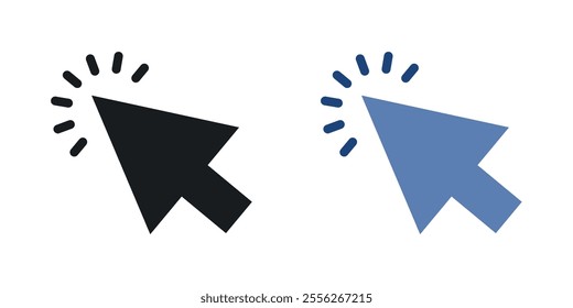 Mouse pointer icon set in black and colored versions.