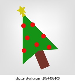 mouse pointer icon in the shape of a christmas tree. Flat vector illustration for use in online christmas promotions or icon. eps 10