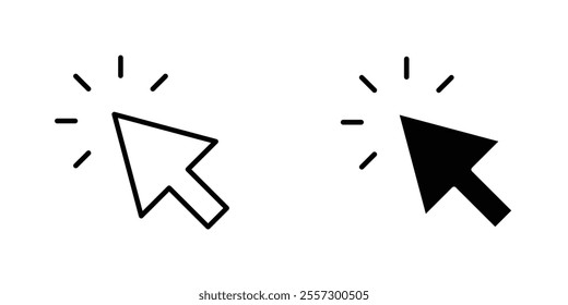 Mouse pointer Icon vector. liner and flat style icons set.