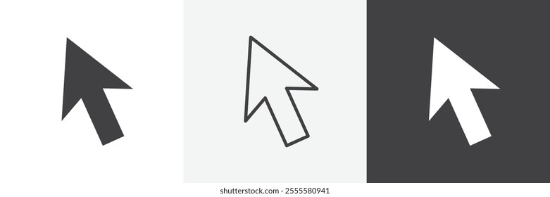 Mouse pointer icon vector set for ui designs