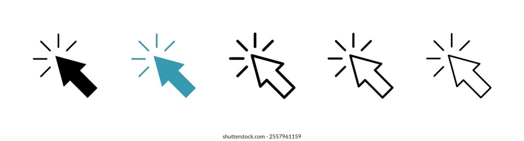 Mouse pointer icons pack in black and blue.