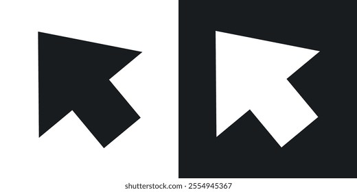 Mouse pointer icons in solid black and white colors