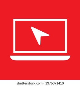 Mouse pointer, laptop icon, stock vector illustration, EPS10.